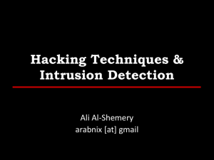 Hacking Techniques and Intrusion Detection
