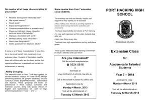 Extension Class - Port Hacking High School