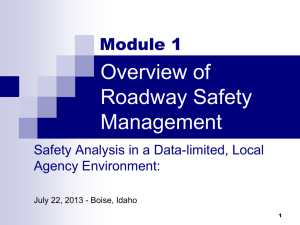 Module 1 Overview of Roadway Safety Management