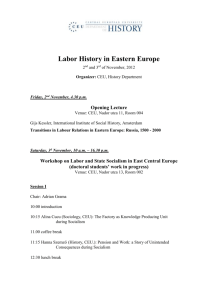 Labor and State Socialism in East Central Europe