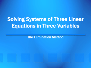 PPT 2.4 Solving Systems with three variables