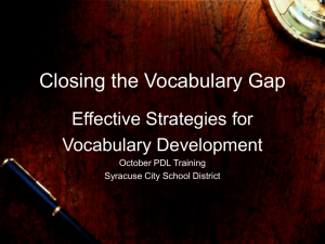 Closing the Vocabulary Gap - EDPL5217-2009