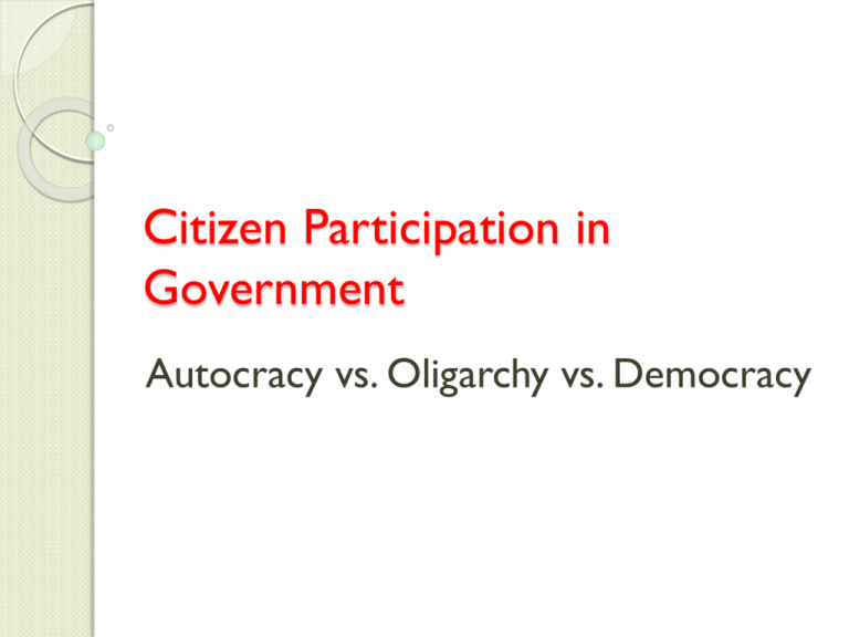 Citizen Participation In Government