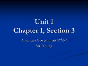 Chapter 1, Section 3 Types of Government