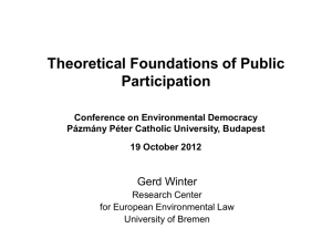 Theoretical Foundations of Public Participation in Administrative