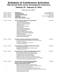 2016 Schedule of Conference Activities