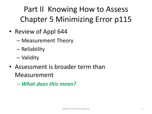 Chap 5 Minimizing Error in Measurement: Minimizing Error in