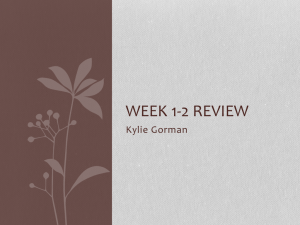 Week 1-2 Review