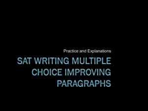 SAT Writing Multiple Choice Improving Paragraphs