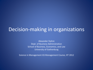 Decison-making in organizations