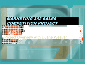 MARK 362 SALES COMPETITION PROJECT