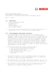 Bosch VMS A&E Specifications
