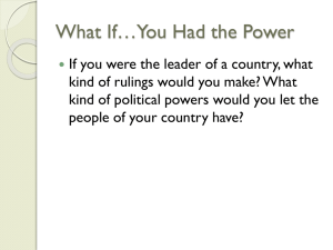 Who Has the Power in Different Governments?
