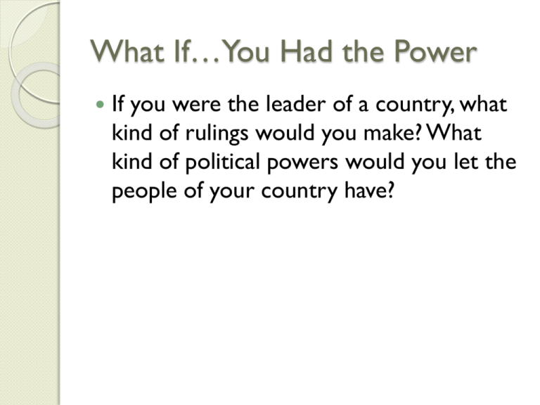 Who Has The Power In Different Governments 