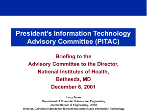 PITAC - California Institute for Telecommunications and Information