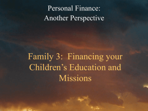 Financing Education and Missions