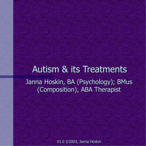 Autism & its Treatments