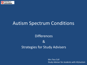 15.02.11 ADSHE TALK - study advice for students with autism