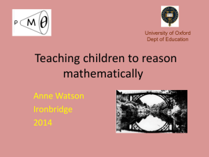 reason mathematically - Promoting Mathematical Thinking (PMTheta)