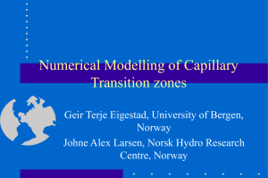 Numerical modelling of capillary transition zones
