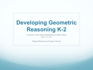 Developing Geometric Reasoning Part 1
