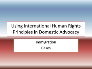 Using International Human Rights Principles in Immigration Cases