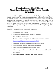 (WBL) Career Portfolio - North Paulding High School Work Based