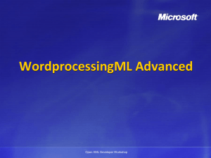 WordprocessingML Advanced