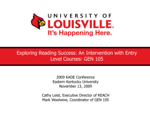 REACH GEN 105 Powerpoint - University of Louisville