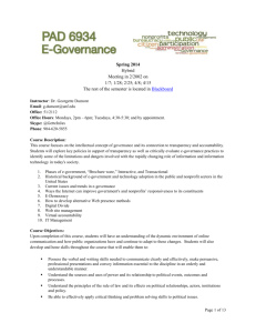 e-Governance, PAD 694 (Hybrid)