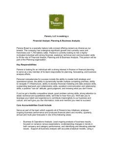 Panera Bread is actively seeking a Senior Manager, Financial
