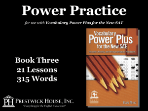 SAT Powerpoint Review 1-21 Lessons VPP 3 PP Intro