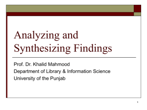 Analyzing and Synthesizing Findings