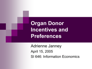 PowerPoint Presentation - Organ Donor Incentives and Preferences