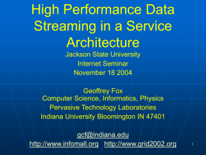 High Performance Data Streaming in a Service Architecture