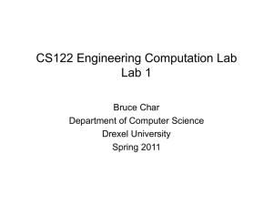 CS122 Engineering Computation Lab Lab 1