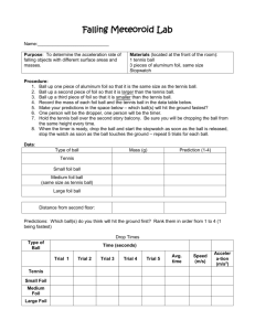 Acceleration of falling objects lab