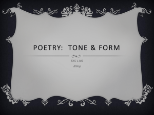 Poetry: Tone & Form