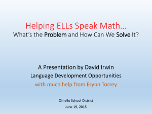 Helping ELLs Speak Math Othello version