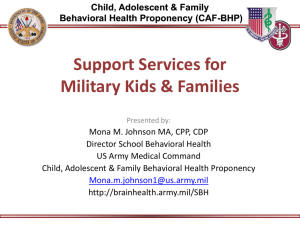 Child, Adolescent & Family Behavioral Health Proponency