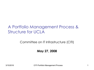 A Portfolio Management Process for UCLA