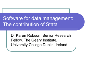 Software for data management: The contribution of Stata