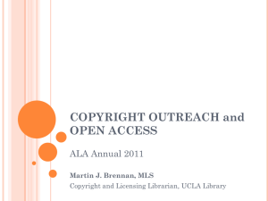 Copyright, Outreach, and Open Access