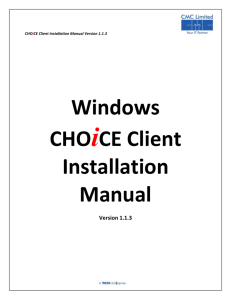CHOiCE Client Installation in Windows Environment