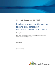 Product master configuration technology options in Microsoft
