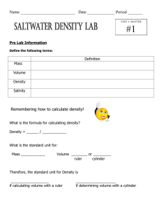 Saltwater Density Lab