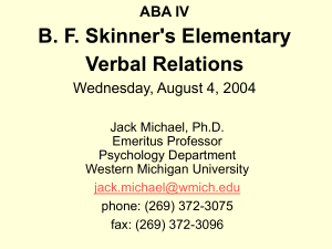 B. F. Skinner's Elementary Verbal Relations