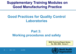 Quality Control Training Modules