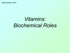 Vitamins: Biochemical Roles