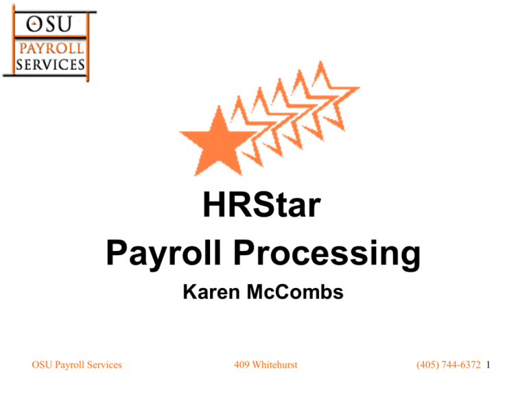 Payroll Services Oklahoma State University